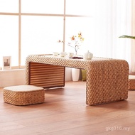 Chinese Balcony Table Japanese Rattan Tatami Combination Handmade Straw Casual Table Classical Coffe