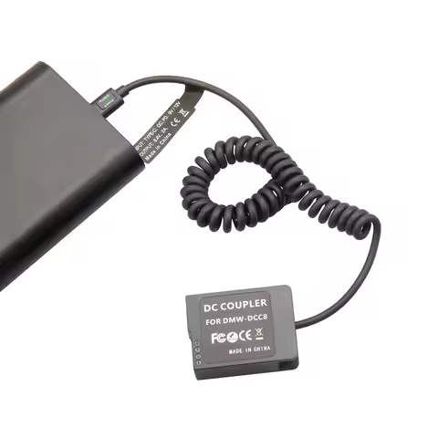 DCC8 Dummy Battery + PD Type-C Adapter Cable for for Panasonic FZ200 FZ300 GH2 G5 G6 G7 GX8 Cam Powe