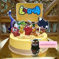 hari jadi topper cake  cartoon larva happy birthday topper cake hiasan kek topper custom nama
