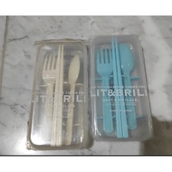 Spoon, fork, chopsticks, cutlery box, Japanese cutlery box, white cutlery lightbiru, cutlery