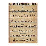 2025 Home Exercise Gym Hatha Yoga Asana Sequence Health Poster Canvas Painting Wall Art Print Yoga P
