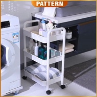 PATTERN Trolley Rack Storage 3 Tier Trolley Kitchen Rack With Wheel  Troli Barang Trolly