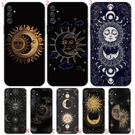 for Samsung S20 S21 S23 S24 Plus Lite Fe Ultra TPU Black shell Soft Phone Case Protective Cover Sun 