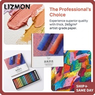 LIZMON Oil Pastel Pad, A5 Glossy Surface Oil Pastel Paper, 30 Sheets Pure Wood Pulp Strong Adhesion 