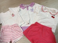 90碼 女童女寶夏季短袖套裝 幼兒園 星黛露卡通櫻桃學院風 制服 兩件套