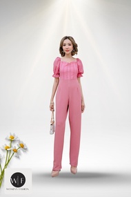 Women Jumpsuit JL31 จั๊มสูทขายาว ฉลุลูกไม้ ซิปหน้า (M34-38”) จั้มสูทออกงาน ชุดใส่ไปงานแต่ง ชุดงานบวชสวยๆ