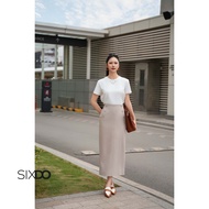 Chân váy công sở midi dáng bút chì SIXDO (Beige Woven Pencil Skirt)