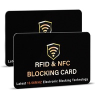 2 Pack RFID Blocking Card, One Card Protects Entire Wallet Purse, NFC Contactless Bank Debit Credit 