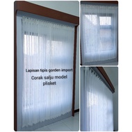 Plain Voil Vitrase Curtains with Inner Lining, Virase Curtains, Pleated Pattern, Thin Curtains, Wind