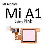 เครื่องสแกนลายนิ้วมือเชื่อมต่อสำหรับ Xiaomi Mi A1 A2 Lite เซ็นเซอร์สัมผัส ID บ้านปุ่มส่งคืนสายเคเบิลงอได้เชื่อมต่อกุญแจ