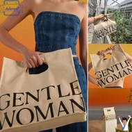 ADERESF Canvas Tote Bag Gentlewoman Letter Printing Picnic Bag Casual Handbag Woman Girls