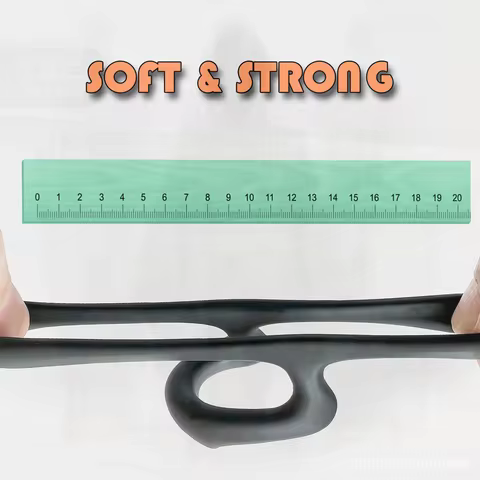 Men's Liquid Silicone Locking Ring Black Triple Stimulation H Ring for Adult Sexual Wellness Non-Lub