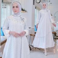 White Gemstone Brocade Dress 7740 Vima Muslim Dress