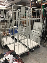 全新 鋼製 物流籠車 儲物架 手推車 帶輪 小籠車 冇門 兩層板 600x800mmx高1700 全新