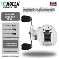 SAMOLLA Baitcasting Máy Nước Mặn Bắn Xa Siêu Nhẹ 6 + 1BB Kéo Clicker 7.2:1 Máy Câu Cá Tốc Độ Cao Cho