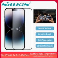 Nillkin ฟิล์มกระจกนิรภัย Apple iPhone 12 13 14 Pro Max Film FogMirror Matte Tempered Glass Front Screen Protector Perfect for Gaming