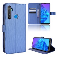 Realme 5 Casing Flip Phone Holder Stand Realme 5i 5s 6i Case Wallet PU Leather Back Cover