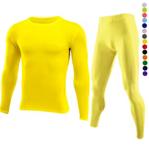 Men Tracksuits GYM Fitness Long Tee + Leggings Tights Men's Sport Running Set Jogging Skiing Basketb