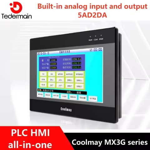 Coolmay 4.3"/7"HMI PLC all-in-one MX3G-43C/70C series Built-in analog input and output 5AD2DA Suppor