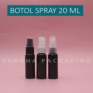 Botol Spray 20ml Hitam / Botol Plastik PET Refill / Botol Parfum 20 ml