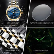 <INT2>OLEVS Jam Tangan Lelaki Original Waterproof Watch Men Luminous Stainless Steel Jam Luxury