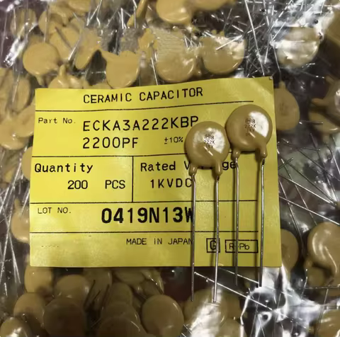 5 PCS B 222K 1KV ECKA3A222KBP 2200PF P=5mm d=12mm