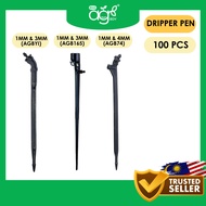 [100pcs] AgroBuddy 1mm&3mm 1mm&4mm Pen Dripper Fertigasi | Arrow Dripper Pen Fertigation