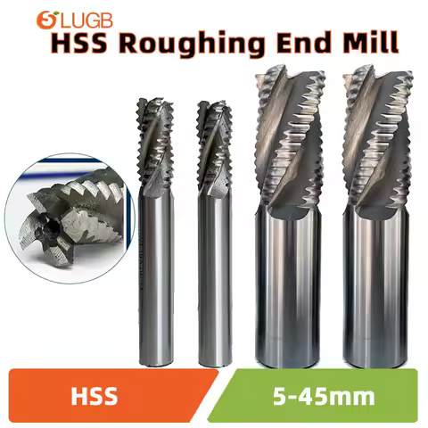 SLUGB Roughing End Mill HSS Cutters 4 Flute 5mm to 45mm Saw Blade Metal Machining Inch & Iso 6mm 8mm