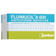 [FAST SHIPPING] FLUIMUCIL A 600mg EFFERVESCENT TABLETS ZAMBON - RELIEF PHLEGM / CLEAR MUCUS