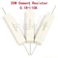 2pcs 20W 5% Cement Resistor Power Resistance 0.1 ~ 10K 0.1R 0.5R 10R 50R 0.22 0.33 0.5 1 2 5 8 10 20
