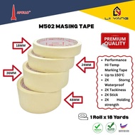 Apollo Masking Tape M502 Premium High TEMPERATURE MASKING TAPE 18 YARD18MM,24MM,36MM,48MM