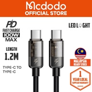 MCDODO CA284 Auto Power Off Type-C To Type-C Transparent Data Cable 1.2M