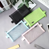 Clear Mesh Bag Subject Pouch Portable Stationery Storage For Students Exam Organizer