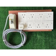 13A Switch Socket x 8gang with 25A 2P ELCB Protection