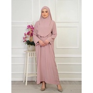 SET KHIMAR ( JUBAH FREE KHIMAR ) MATERIAL CY -IRONLESS