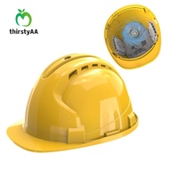 THIRSTYAA Rechargeable Fan Helmet, 4 Gears Waterproof Safety Helmet with Fans, Multifunctional Adjus