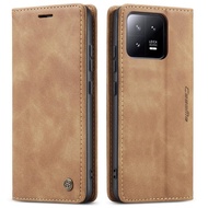 MR - Caseme Leather Flip Case Xiaomi 13T 5G Sarung Dompet HP