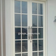 Pintu aluminium kaca ornamen 