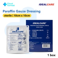 [Cloud Farmasi] PARAFFIN GAUZE DRESSING (STERILE), 10CM x 10CM - 10pieces/box