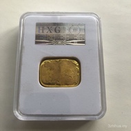 Post 7.9 Xing Grade Old ms63 Antique Gold Bar Coin Gold Ingot Chinese Bag Coin Yuan Datou Object Cou