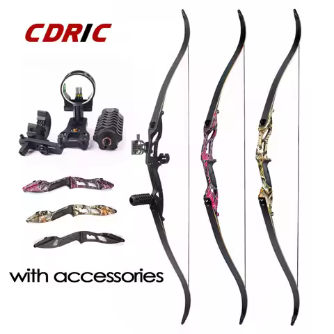 3 Color 30-50lbs F179 Recurve Bow 56" American Hunting Split Bow With DIY Accessories for Outdoor Hu