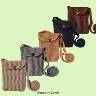 Tas Rajut Wanita / Pria Tas Kerut Tas Rajut Mini Tas Rajut Selempang Hp Polos Slingbag Murah Produk