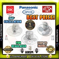 KDK KQ409/PANASONIC F-MQ409/OSRAM LEDVANCE ,UMS 16" 360° Degree HIPSSEN/HIPSON 16" Ceiling AUTO FAN