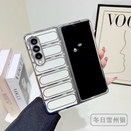 HOCE Fashion Khung Mạ Điện Ốp Điện Thoại Cho Samsung Galaxy Z Fold 4 3 Zfold3 Fold4 5G Màu Trơn Vỏ L