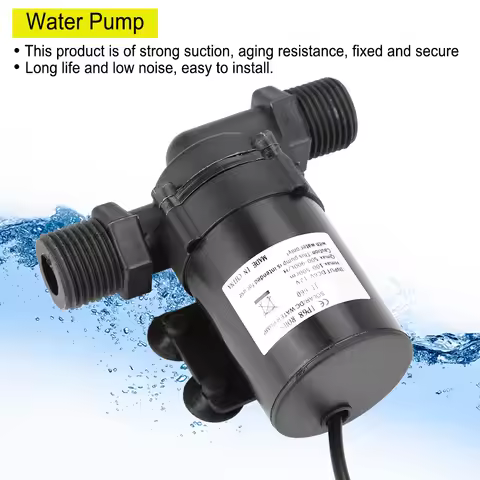 12V Brushless Water Pump 900L/H 3.8m Head Booster Circulation Pump 1/2" Thread Low Noise 35dB Floor 