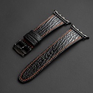 Apple Watch Band of Sharkskin leather in Black (MTO)