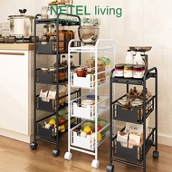 NETEL Kitchen Rack Trolley Kitchen Storage Racks Office Shelves Book Shelving Kitchen Organizers Space Savers