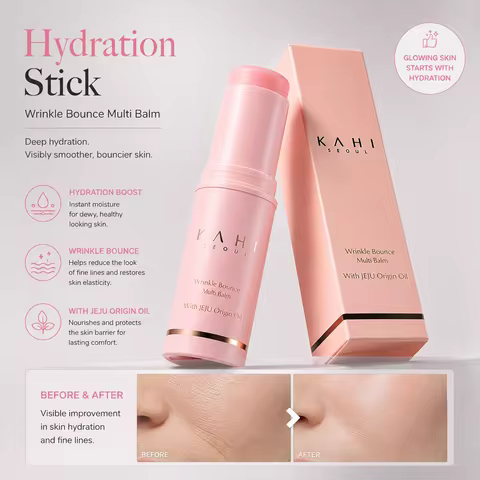 Pink Moisturizer Stick 9g Hydrating Serum Balm Anti Aging Wrinkle Care Repair Dry Skin Portable Face
