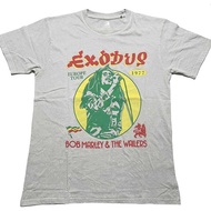 Summer New Hot Men's T-shirt Bob Marley 'Exodus 1977 Tour' Grey Mineral Wash T shirt