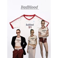 Badblood Vintage Club V-Neck Jersey T-Shirt - Cream